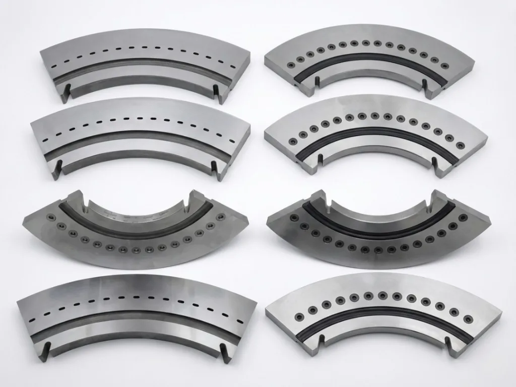 Replacement die segments arranged neatly