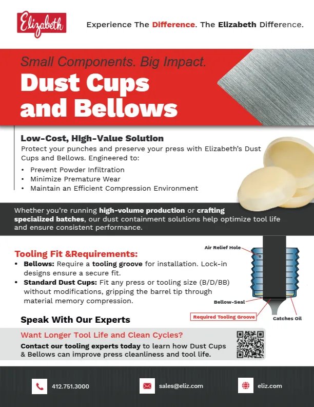 Elizabeth Dust Cups & Bellows Sales Sheet