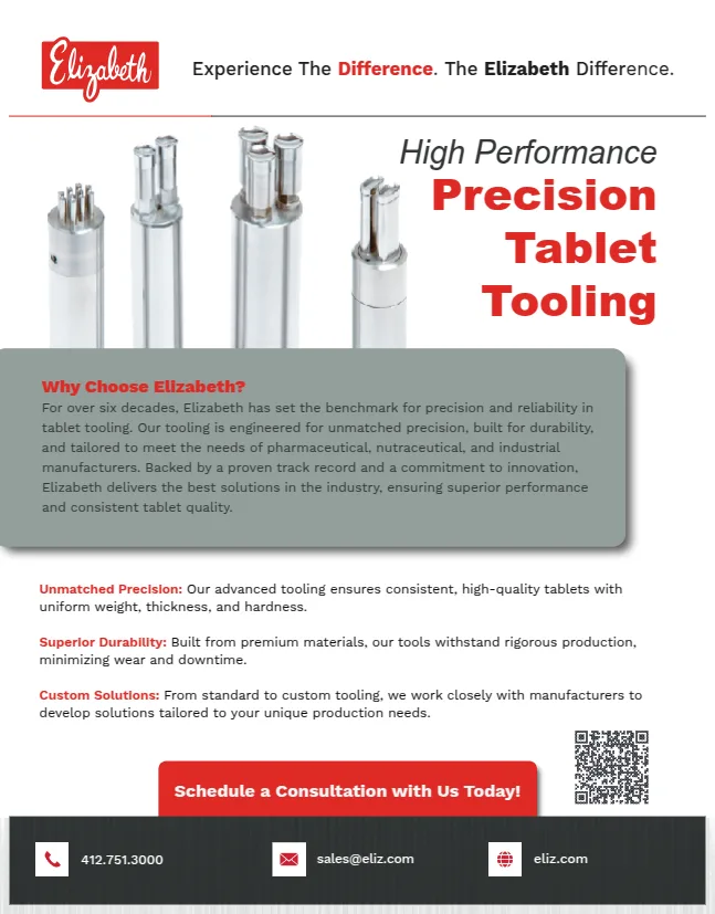 Elizabeth Tooling Sales Sheet 